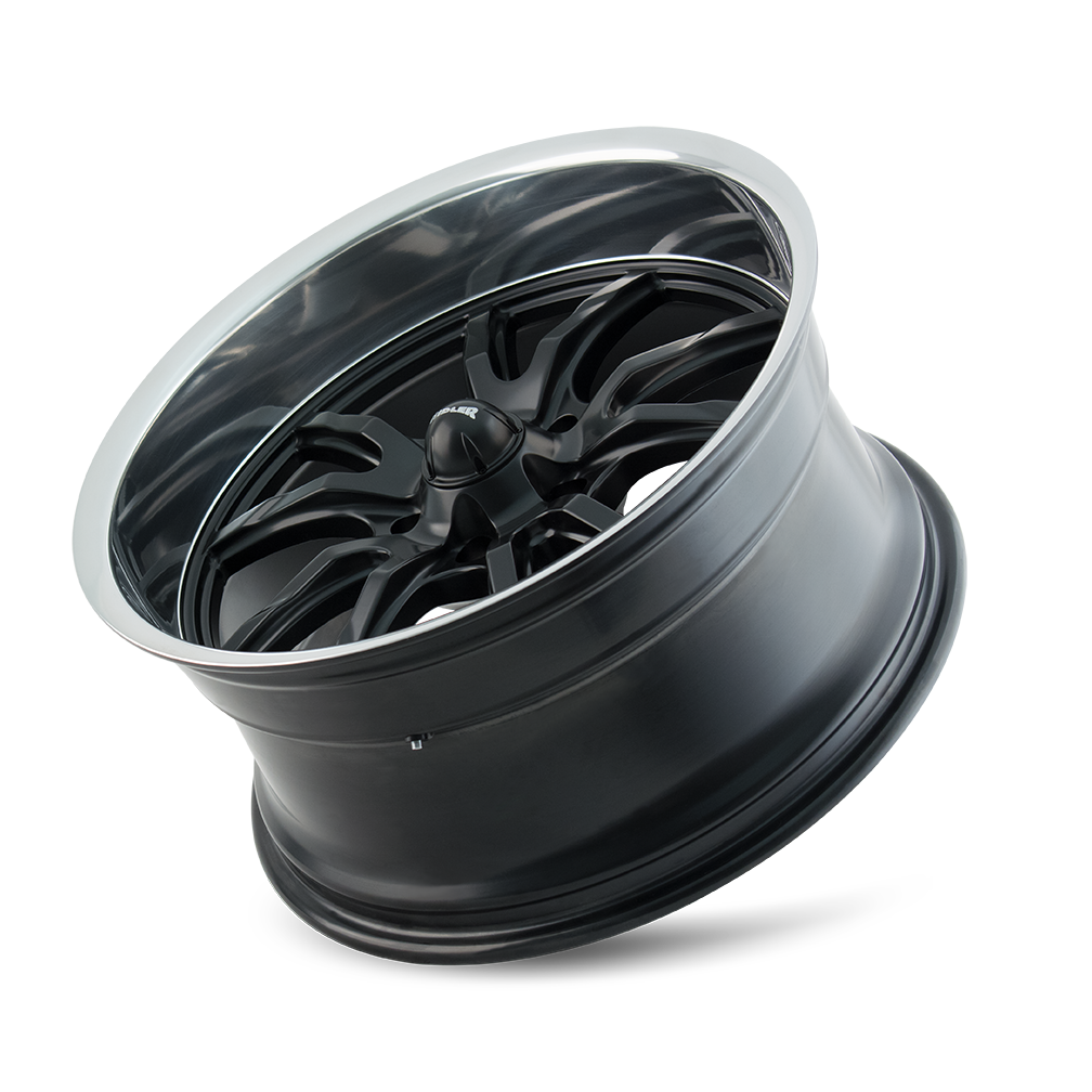 Ridler 650MB Matte Black / Polished Lip- The Wheel Zone