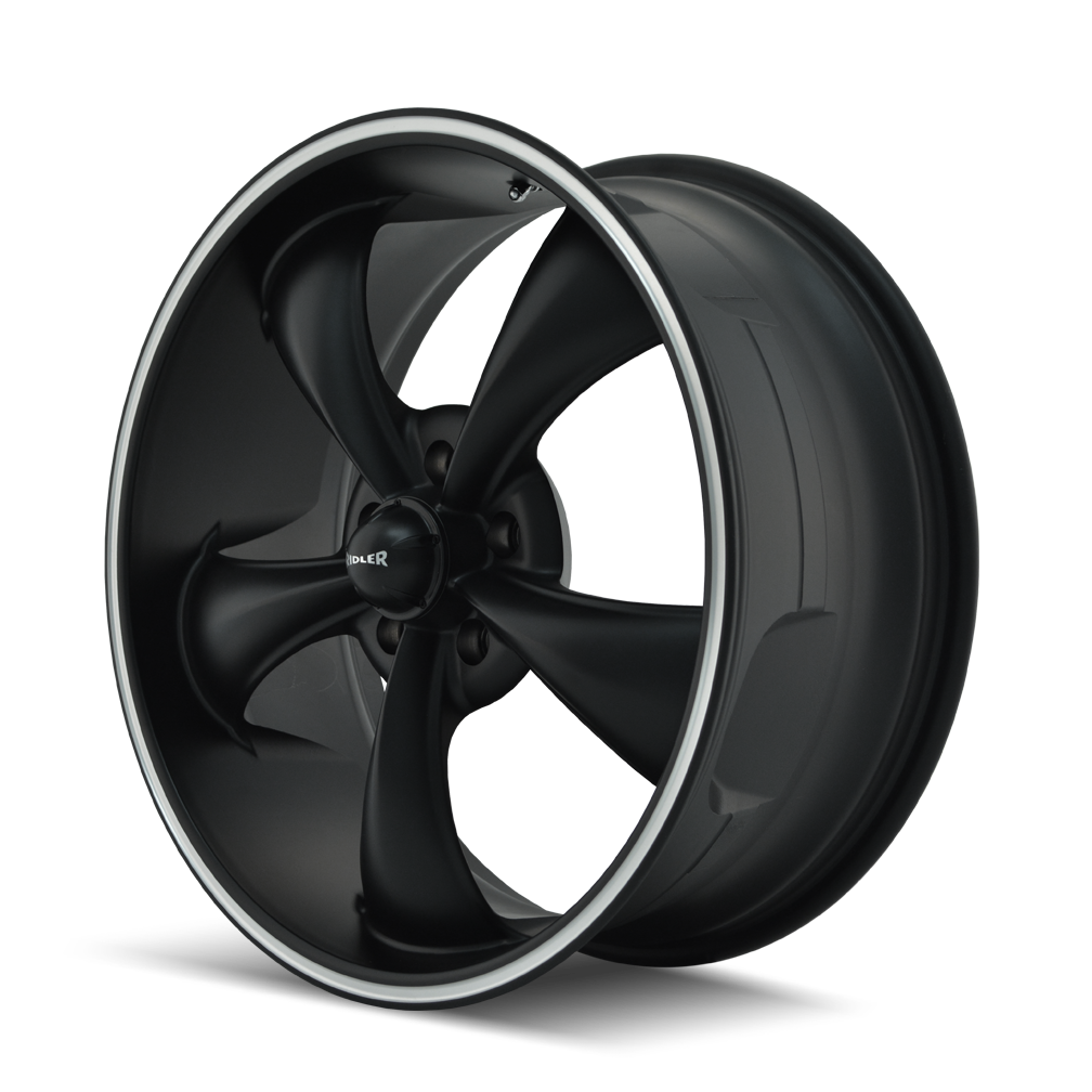 Ridler 695MB Matte Black / Machined Lip- The Wheel Zone